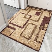 Tufted Geometric Brown Area Rug Bohemian Kitchen Washable Modern Geometric Soft Rug Indoor Non Slip Carpet Bathroom Bedroom miniinthebox - thumbnail