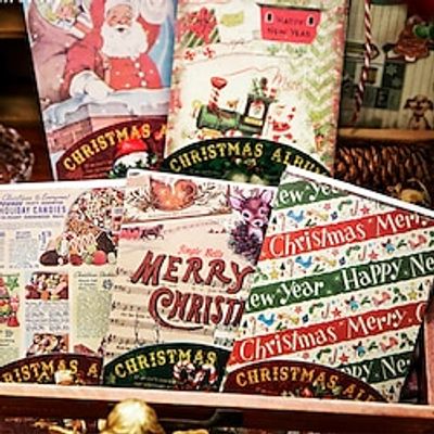 30pcs Christmas Wrapping Paper Roll 1410cm, 15 Styles Lovely Eco-Friendly Recycled Wrapping Paper for Choice miniinthebox