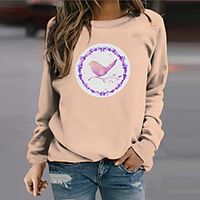 Women's Sweatshirt Pullover Graphic Prints Bird Print Daily Sports 3D Print Active Streetwear Hoodies Sweatshirts  Blue Purple Khaki miniinthebox - thumbnail