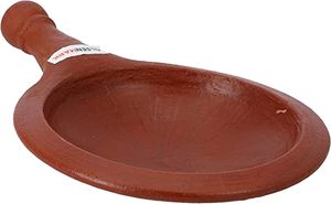 Olsenmark Traditional Cookware Clay Fry Pan, Multifunctional-(Venetian Red)-(OMCP6033)