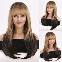 Synthetic Wig Curly With Bangs Machine Made Wig Long A1 Synthetic Hair Women's Cosplay Soft Party Blonde Black Ombre miniinthebox - thumbnail