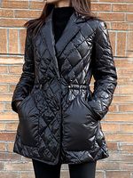 Women's Casual Mid-length Slim-fitting Light Cotton Coat - thumbnail