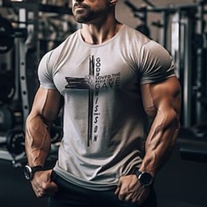 Men's Workout Shirt Running Shirt Short Sleeve Top Athletic Athleisure Breathable Moisture Wicking Soft Fitness Gym Workout Running Sportswear Activewear Black Red Blue miniinthebox