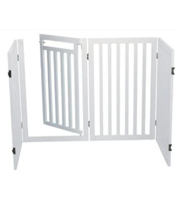 Trixie White Wooden 4-Part Barrier with Door For Dogs 81cm