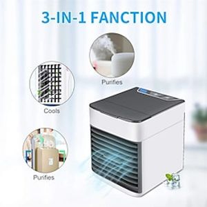 Portable Air Conditioner Household Humidifier Mini Air Purifier USB Desktop Air Cooling Fan with Color LED Light for Home Lightinthebox