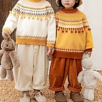 Kids Girls' Sweater Solid Color School Long Sleeve Adorable 3-10 Years Spring off white Yellow Lightinthebox - thumbnail