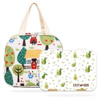 Eazy Kids Bento Box With Insulated Lunch Bag & Cutter Set - Combo - Avocado