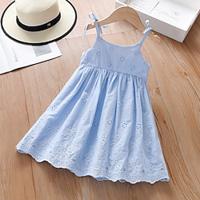 Summer Kids Princess Dresses Sleeveless Cotton Solid Color Hollow Out Children Clothes Baby Girl Wedding Birthday Party Dress Lightinthebox