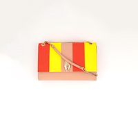 Womens Medium Shoulder Bag 28 L x 18 H x 7.5 W cm  Nude/Orange/Yellow - thumbnail