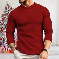 Men's T shirt Tee Tee Top Long Sleeve Shirt Plain Pit Strip V Neck Christmas Vacation Long Sleeve Clothing Apparel Fashion Designer Basic Lightinthebox - thumbnail