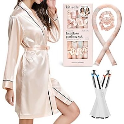3PCS Adults' Bathrobe Pajamas Comfort Set,with Hair Ties  Eye Massager Bathrobe Pajamas Nightwear Solid Color Onesie Pajamas Pajamas Ice Silk Cosplay For Women's Dailywear Lightinthebox