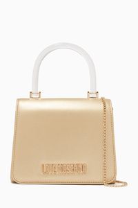 Metallic Mini Top Handle Bag in Faux Leather