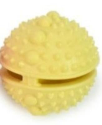 For Pet Round Shape Teething Toy With Thorn For Dogs - Yellow