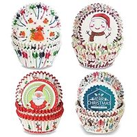 100pcsSet Christmas Series Cupcake Paper Muffin Cookie Box Cup Tray Cake Tools Printing Pastry Cups Greaseproof Paper Lightinthebox - thumbnail
