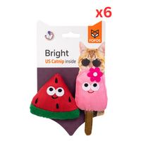 FOFOS Watermelon & Popsicle With Catnip Cat Toy (Pack Of 6)