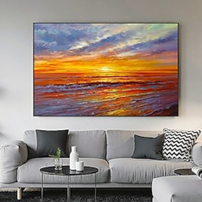 Handpainted Sea sunset Painting Modern Abstract original oil paintings on canvas art heavy texture Large Wall Art wall Pictures cuadros Home Decor No Frame miniinthebox