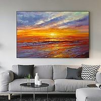 Handpainted Sea sunset Painting Modern Abstract original oil paintings on canvas art heavy texture Large Wall Art wall Pictures cuadros Home Decor No Frame miniinthebox
