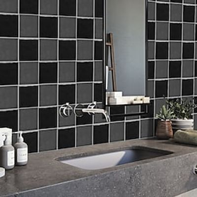 10Pcs Kitchen Oil-Proof And Waterproof Tile Stickers Crystal Film Provence Square Tile Pattern Tile Renovation Thickened Wall Stickers miniinthebox