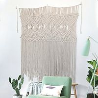 Boho Macrame Curtains Sliding Door Curtain Woven Bohemian Tapestry Decor,Outdoor Curtain Privacy, Patio Wedding Decoration, Room Divider for Pergola, Gazebo, Balcony, Porch Lightinthebox - thumbnail