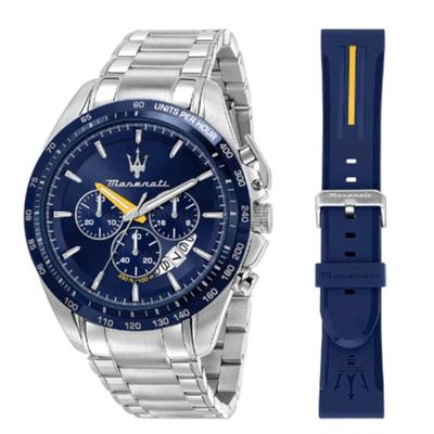 Maserati Modena Edition 45Mm Chr Blu D Br Ss+Bl S Men'S Watch Maserati Modena Edition 45Mm Chr Blu D Br Ss+Bl S Men'S Watch