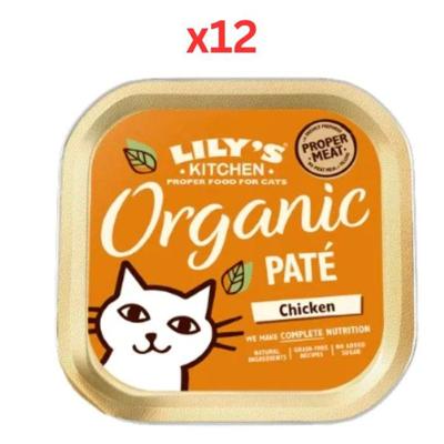 Lily's Kitchen Organic Chicken Pate Wet Cat Food 85G (Pack of 12)