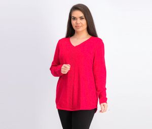 Womens Cotton Cable-Knit Sweater  Red Amore