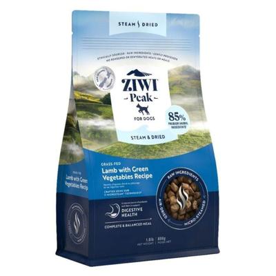 Ziwi Peak Steam & Dried Grass-Fed Lamb With Green Vegetables Recipe Dry Dog Food 800G