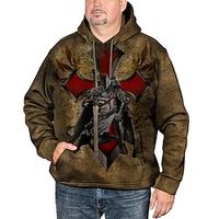 Men's Plus Size Hoodie Big and Tall Graphic Prints Hooded Long Sleeve Spring   Fall Basic Designer Casual Big and Tall Daily Sports Tops Lightinthebox - thumbnail