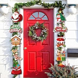 Christmas Decorative Door Hanging Banner Europe and America Merry Christmas Home Decoration Couplet Door Curtain miniinthebox