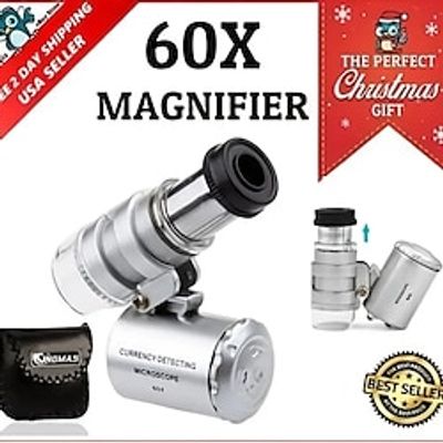 LED Lamp Purple Light Lamp Currency Verification Magnifying Glass With Leather Case Portable Microscope Archaeological Identification Jewelry Mirror Lightinthebox