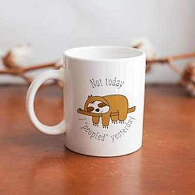 1pc XL Extra Large Blue Coffee Mug I Peopled Yesterday Funny Birthday Gifts for WomenMen Mom Dad Co-worker Retro-Inspired Designs Lightinthebox