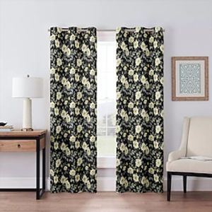 2 Panels Floral American Curtain Drapes 100% Blackout Curtain For Living Room Bedroom Kitchen Window Treatments Thermal Insulated Room Darkening Lightinthebox