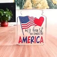 1pc American Fireworks Stars Flag Crown Desktop Sign Acrylic Plaque Sign Tag Desk Decoration Bookshelf Decoration Home Decoration Independence Day 4th Of July National Birthday Holiday Decoration Gift Lightinthebox