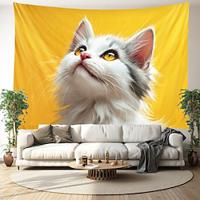 Cute Cat Hanging Tapestry Wall Art Large Tapestry Mural Decor Photograph Backdrop Blanket Curtain Home Bedroom Living Room Decoration Lightinthebox