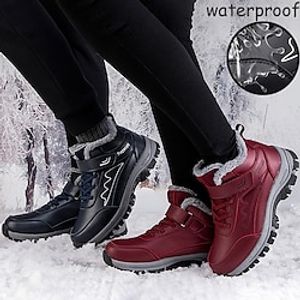 Men's Women's Sneakers Boots Snow Boots Waterproof Boots Plus Size Outdoor Work Daily Fleece Lined Booties Ankle Boots Summer Winter Flat Heel Wedge Heel Round Toe Vintage Fashion Casual Faux Leather miniinthebox