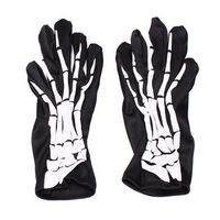 Halloween Full Skeleton Finger Ghost Demon Elastic Skull Gloves