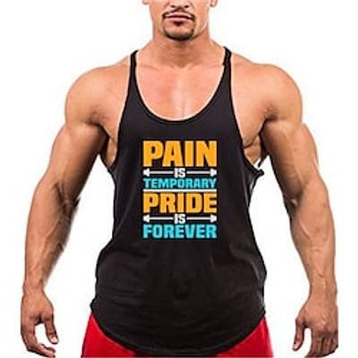 Men's Running Tank Top Sleeveless Tee Tshirt Athletic Athleisure Cotton Breathable Quick Dry Soft Running Active Training Walking Sportswear Activewear Black Yellow Red Lightinthebox