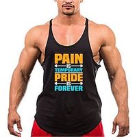 Men's Running Tank Top Sleeveless Tee Tshirt Athletic Athleisure Cotton Breathable Quick Dry Soft Running Active Training Walking Sportswear Activewear Black Yellow Red Lightinthebox - thumbnail
