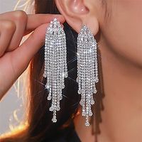 Women's Stud Earrings Drop Earrings Hoop Earrings Retro Drop Vintage Stylish Simple Luxury Elegant Earrings Jewelry Silver For Wedding Party Holiday Engagement Prom 1 Pair Lightinthebox - thumbnail