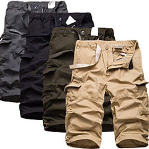Men's Hiking Shorts Hiking Cargo Shorts Tactical Shorts Ventilation Multi-Pockets Quick Dry Breathable Summer Solid Colored Cotton Bottoms for Hunting Fishing Casual Black Army Green Grey M L XL XXL Lightinthebox
