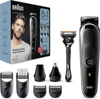 Braun All-In-One Trimmer 8-In-1 Trimmer With 6 Attachments and Gillette Fusion5 Proglide Razor, Pack Of 1, Black, (MGK 5260