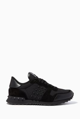 Valentino Garavani Rockrunner Sneakers in Leather & Suede