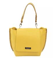 Baldinini Trend Elegant Yellow Shoulder Flap Bag with Golden Details (BA-23368)