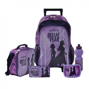 Disney Frozen II 5n1 Set, 18" Trolley, Lunch Bag, Pencil Case, Lunch Box, Squeeze Bottle