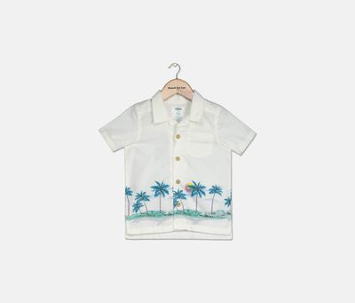 Toddlers Graphic Print Shirt Ivory Toddlers Graphic Print Shirt Ivory