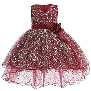 Kids Little Girls' Dress Solid Colored A Line Dress Anniversary School Red Above Knee Beautiful Cute Dresses Spring Summer 2-6 Years miniinthebox