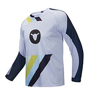 CAWANFLY Men's Long Sleeve Cycling Jersey Downhill Jersey with Pants Dirt Bike Jersey Winter BlueWhite Novelty Funny Bike Tee Tshirt Jersey Top Mountain Bike MTB Road Bike Cycling Quick Dry Lightinthebox