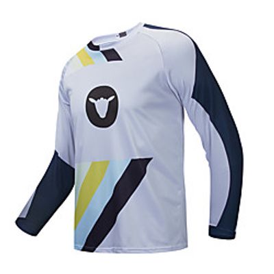 CAWANFLY Men's Long Sleeve Cycling Jersey Downhill Jersey with Pants Dirt Bike Jersey Winter BlueWhite Novelty Funny Bike Tee Tshirt Jersey Top Mountain Bike MTB Road Bike Cycling Quick Dry Lightinthebox