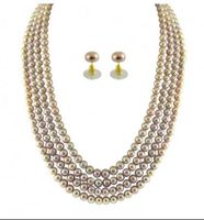 Sri Jagdamba Pearls Peach Pearl Set - SJPJA-242