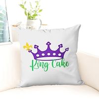 1PC Carnival Crown Double Side Pillow Cover Soft Decorative Square Cushion Case Pillowcase for Bedroom Livingroom Sofa Couch Chair Lightinthebox - thumbnail